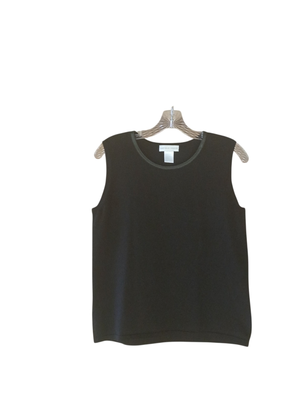 Garfield & Marks Black Crew Neck Silk Blend Sweater Tank Top Large
